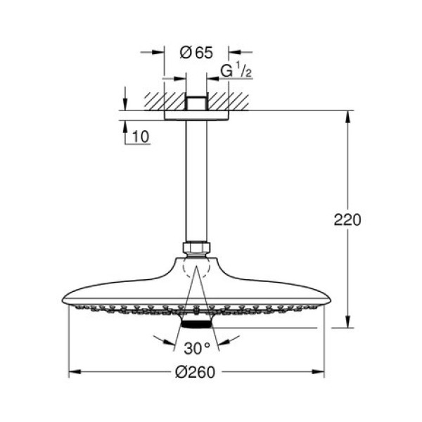 Верхний душ Grohe Euphoria 260 26460000