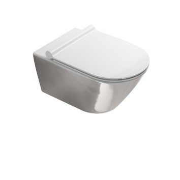 Подвесной безободковый унитаз Catalano Gold&Silver NewFlush, silver/white