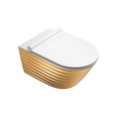 Подвесной безободковый унитаз Catalano Gold&Silver NewFlush, gold/white