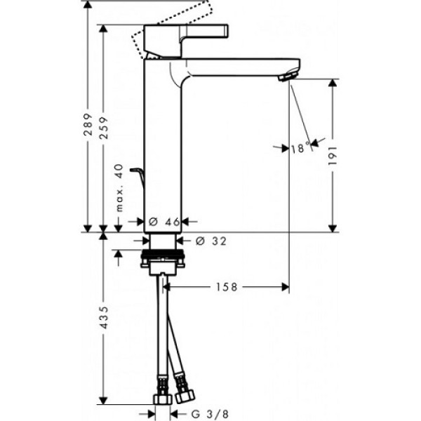Смеситель для раковины Hansgrohe Metris S 190 (31021000)