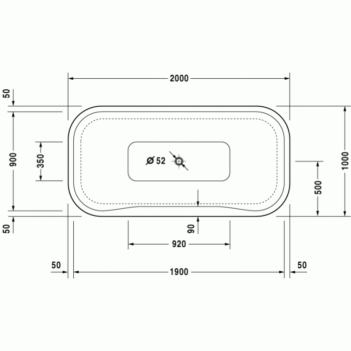 PuraVida ванна прямоугольная 200 см с акриловой панелью 700185000000000 в интернет-магазине «Estet Room»