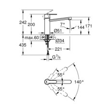 Смеситель для раковины GROHE Get 30196000