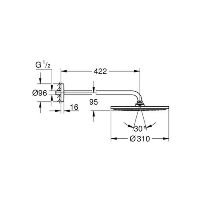 Верхний душ Grohe Rainshower 310 26257000