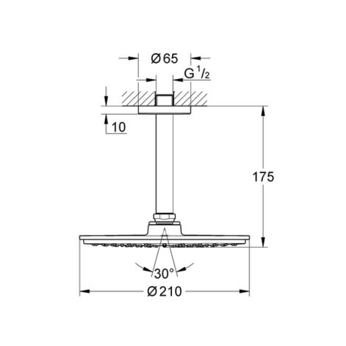 Верхний душ Grohe Rainshower Cosmopolitan 210 26053LS0 Верхний душ Grohe Rainshower Cosmopolitan 210 26053LS0