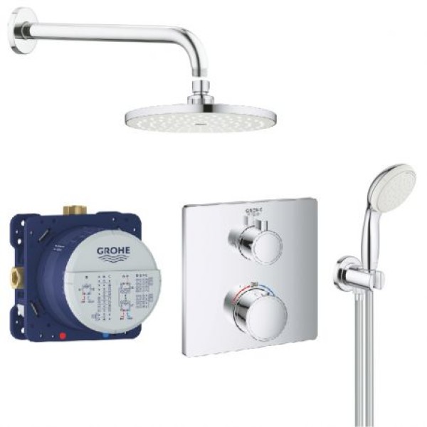 Плитка керамогранит Grohe Grohtherm Душевой набор с системой Tempesta Cosmopolitain 200 (3472900A) для пола