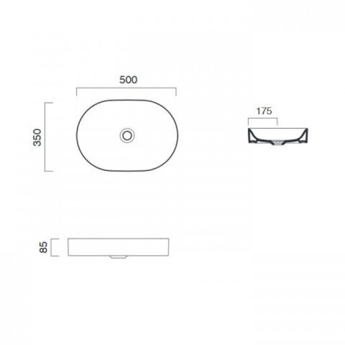 Керамическая раковина 50 см Catalano Horizon, bianco satinato