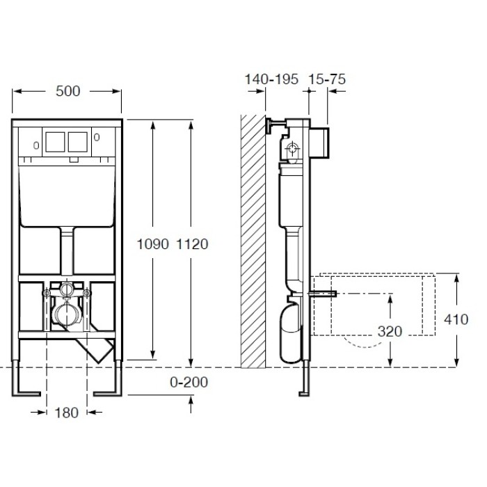 Комплект нсталляция Roca PRO A890090020 с унитазом Roca Gap A34H478000 с сидением slow-closin и клавишей смыва A890096001