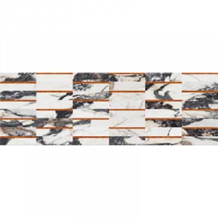 Плитка OPOCZNO CRYSTALLINE INSERTO GLOSSY 10×250×750 под мрамор