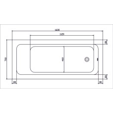 Ванна акриловая Kolo MODO XWP1171000 170x75 с боковым сливом