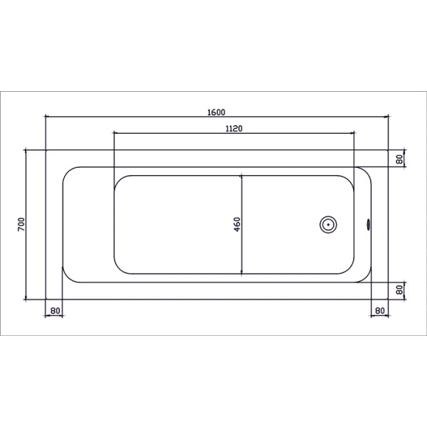 Ванна акриловая Kolo MODO XWP1171000 170x75 с боковым сливом