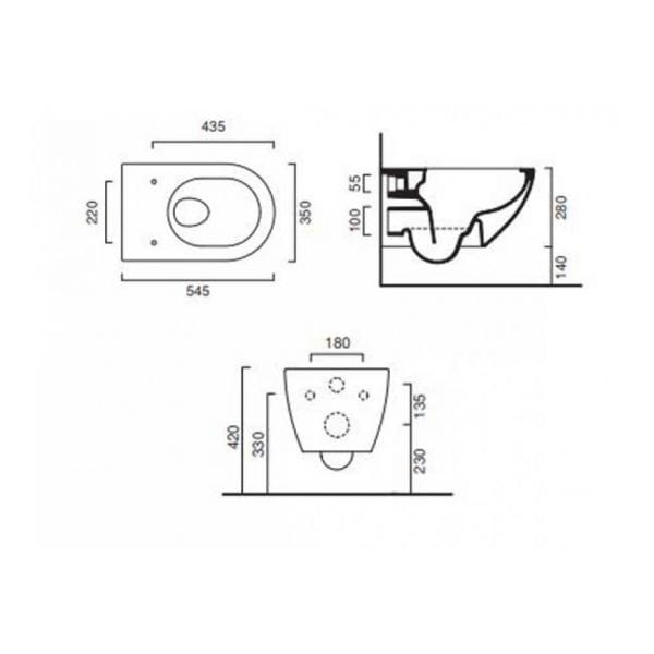 Подвесной безободковый унитаз Catalano Sfera NewFlush