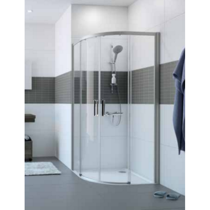 Huppe Classics 2 полукруглая кабина, 2х-секционная раздвижная дверь для углового входа 900 х 900 мм C20602.069.321