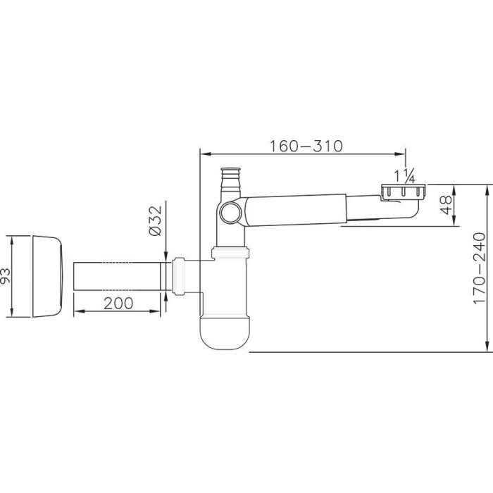 Сифон для умывальника мебельный Ravak Сифон для умывальника мебельный Ravak