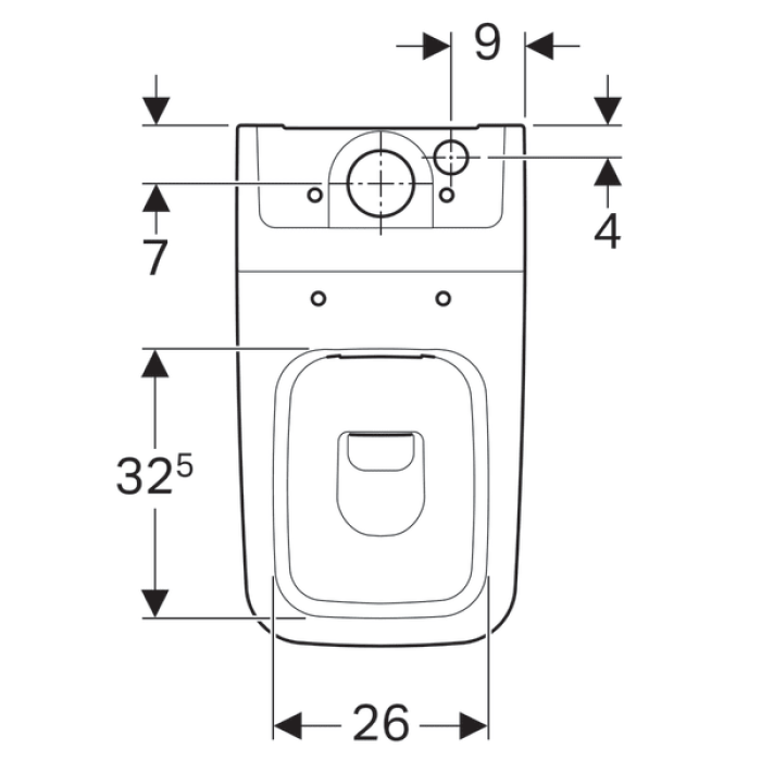 Напольный унитаз, Geberit iCon Square 200930000, для смывного бачка наружного монтажа, безободковый (Rimfree), закрытая форма, белый глянец