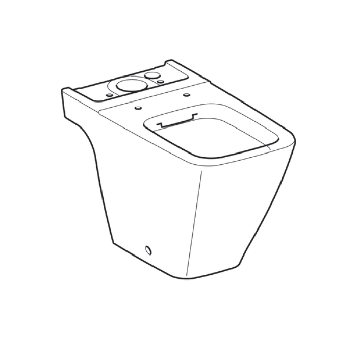 Напольный унитаз, Geberit iCon Square 200930000, для смывного бачка наружного монтажа, безободковый (Rimfree), закрытая форма, белый глянец