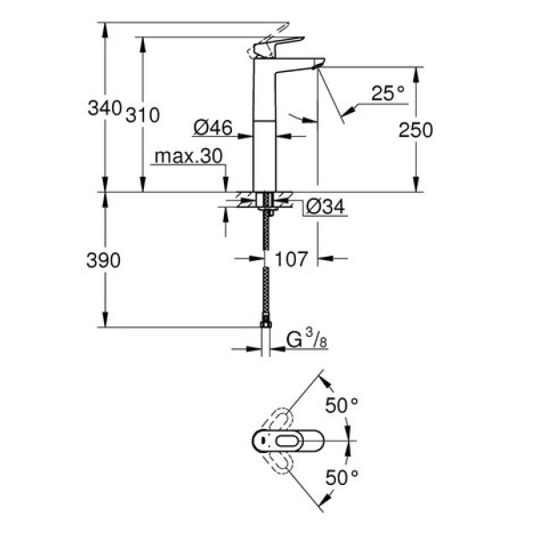 Смеситель для раковины Grohe Bau Loop xL-Size 23764000
