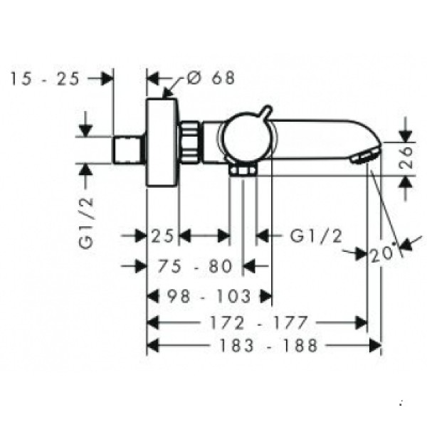 Термостат для ванны Hansgrohe Ecostat Comfort 13114000