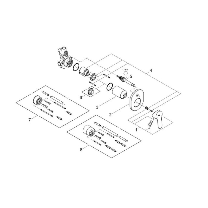 Grohe BauEdge Смеситель однорычажный для ванны (29039000) Grohe BauEdge Смеситель однорычажный для ванны (29039000)