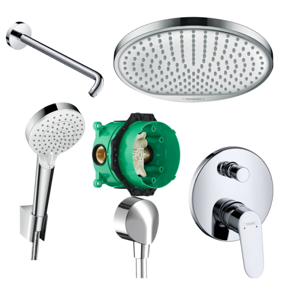 Плитка керамогранит Душевая система Hansgrohe Focus Ecosmart 72494000 для пола