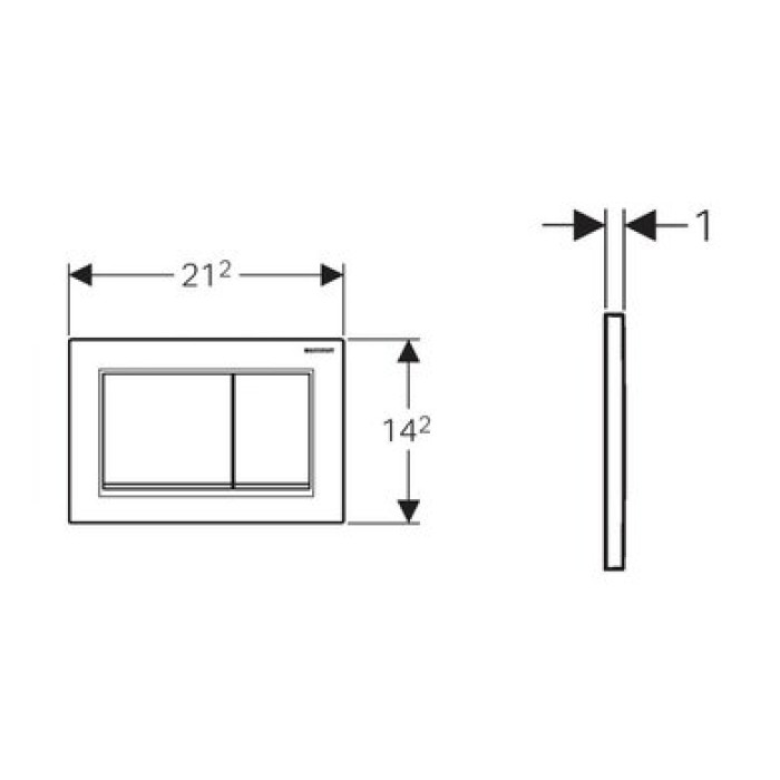Клавиша смыва Geberit Omega30 пластик, хром матовый/хром глянцевый 115.080.KN.1