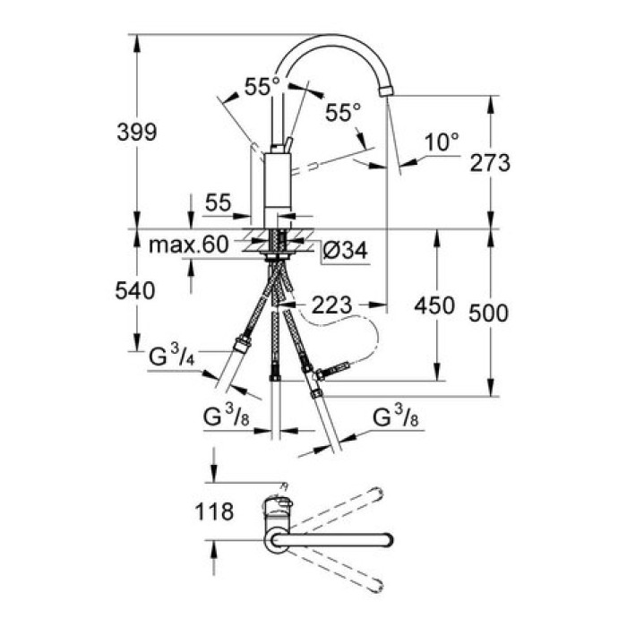 Смеситель для кухни Grohe Concetto 32666001