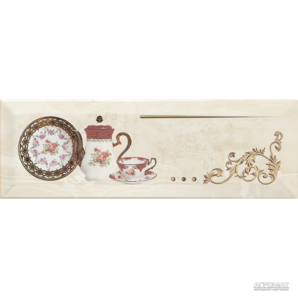 Плитка Monopole Ceramica Petra PRANZO GOLD B декор 8×300×100