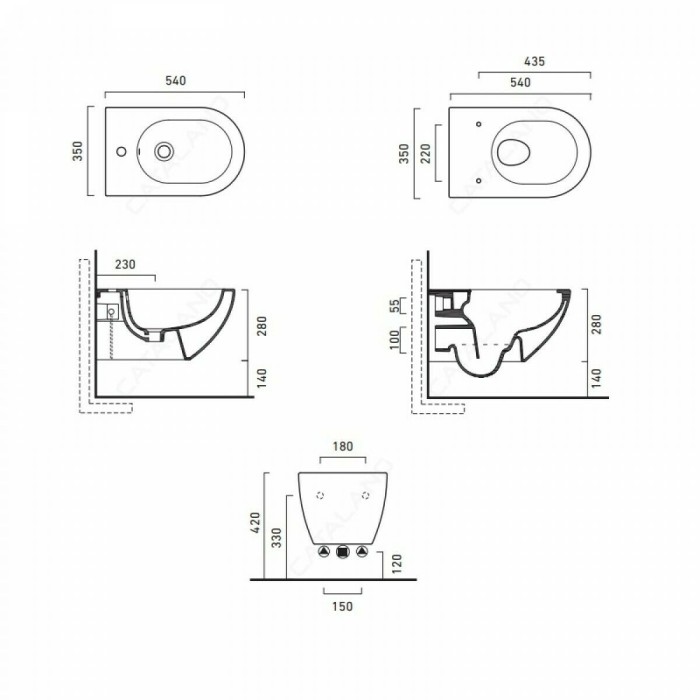 Подвесной безободковый унитаз Catalano Sfera NewFlush
