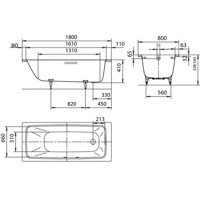 Kaldewei Cayono 180x80 (275100010001)