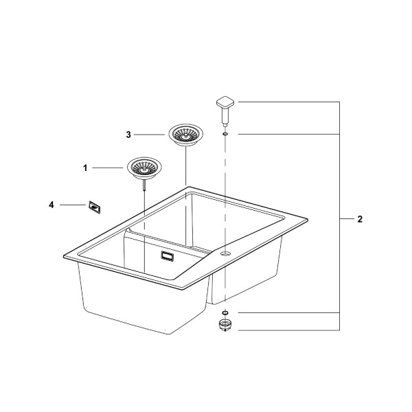 Мойдка для кухни Grohe 840х560 мм, Granite Black (31657AP0)