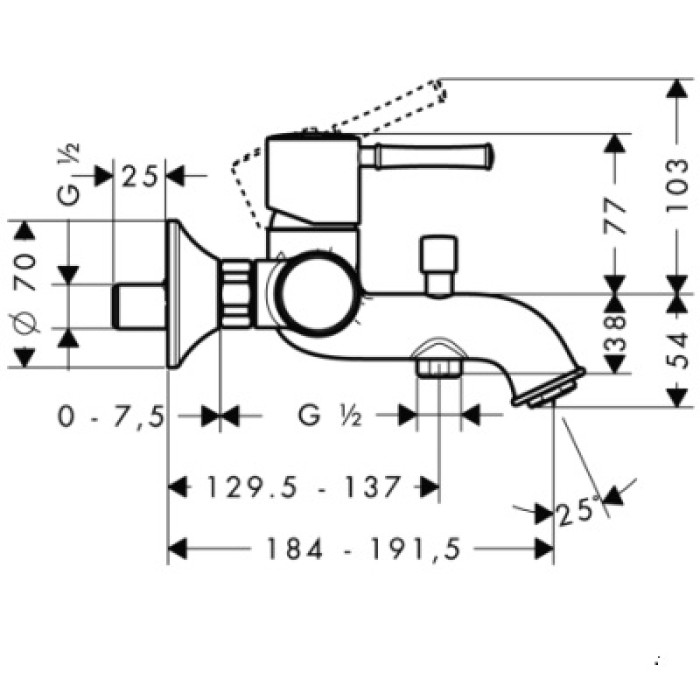 Смеситель для ванны Hansgrohe Talis Classic 14140000 Смеситель для ванны Hansgrohe Talis Classic 14140000