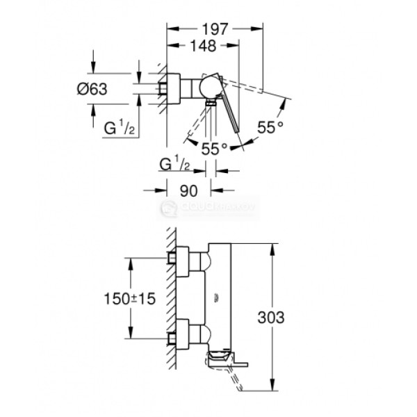 Grohe Plus Смеситель однорычажный для душа (33577003)