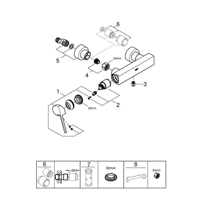 Grohe Plus Смеситель однорычажный для душа (33577003)