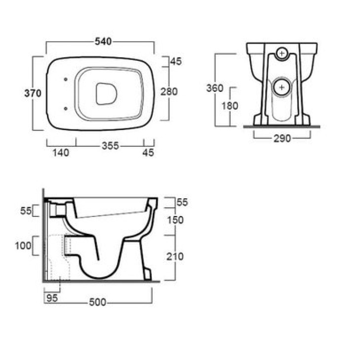 Унитаз пристенный унитаз Simas Evolution (EVO 01)