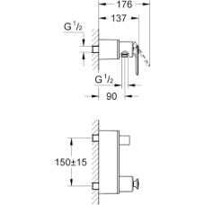 Grohe Veris Смеситель однорычажный для душа (32197000)