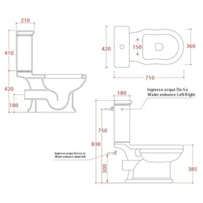 Унитаз-компакт Artceram Hermitage (HEV004 03;00) black glossy