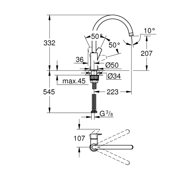 Grohe BauEdge Смеситель для кухни (31367001)