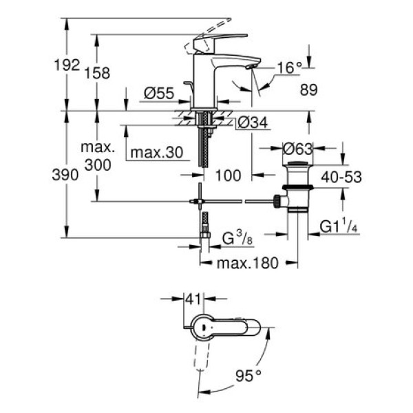 Смеситель для раковины Grohe Eurostyle cosmopolitan S-Size 2338720E