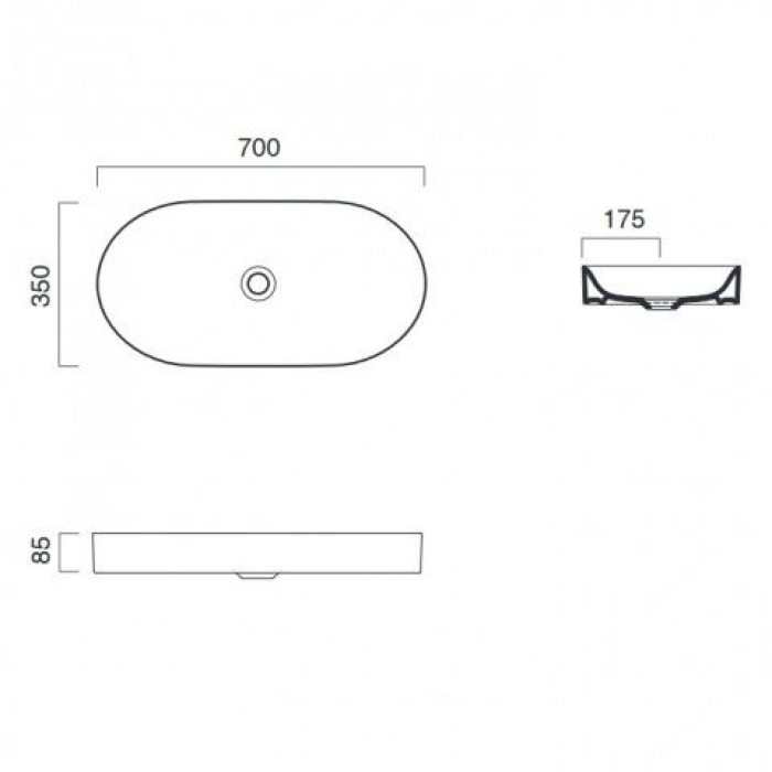 Керамическая раковина 70 см Catalano Horizon, bianco satinato