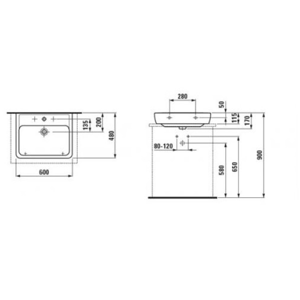 Раковина Laufen Pro A H8179520001041