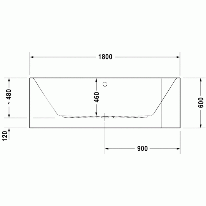 Happy D.2 ванна прямоугольная 180 см 700316000000000 в интернет-магазине «Estet Room»