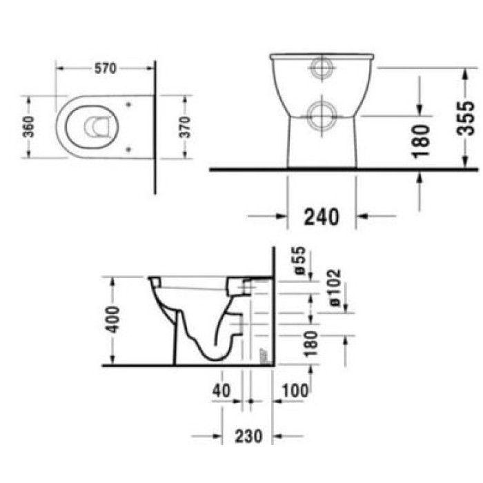 Плитка керамогранит Унитаз пристенный Duravit Darling New 2139090000 для пола