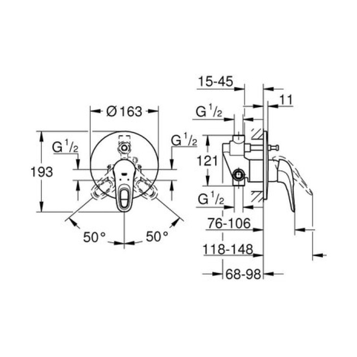 Смеситель для ванны Grohe Eurostyle 33637003