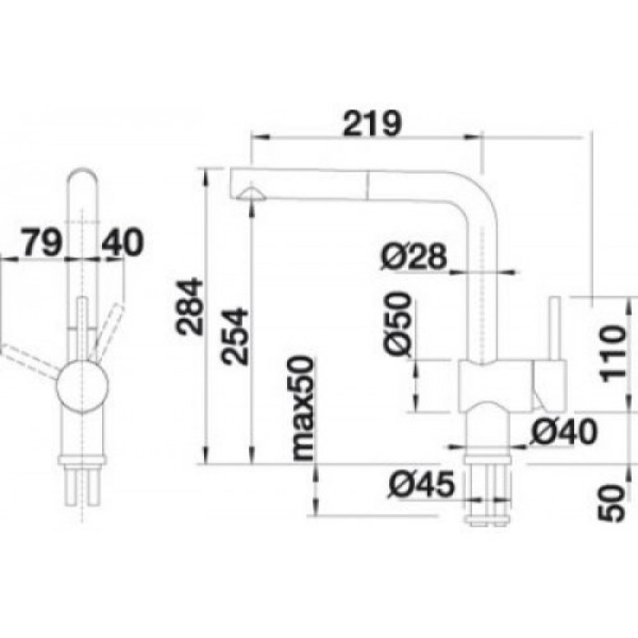 Смеситель кухонный Blanco LINUS - S хром 512402