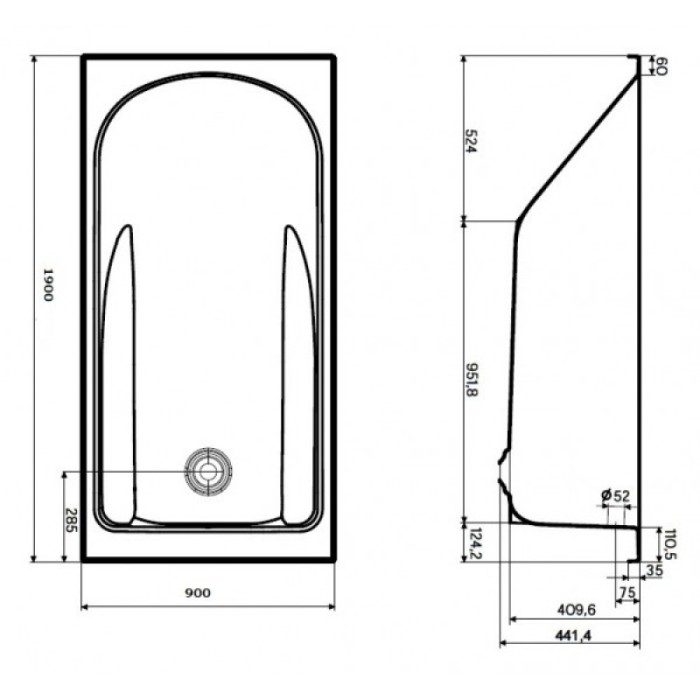 Ванна акриловая Kolo COMFORT Plus XWP1491000 190x90 с ручками