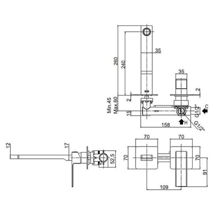 Смеситель для раковины Paffoni Elle (EL106NO70) Смеситель для раковины Paffoni Elle (EL106NO70)