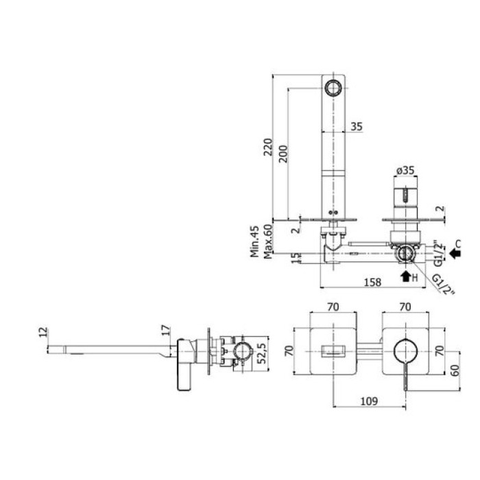 Смеситель для раковины Paffoni Rock (RO10470CR) Смеситель для раковины Paffoni Rock (RO10470CR)