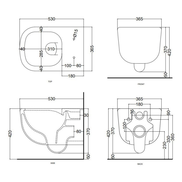 Унитаз подвесной безободковый Cielo Era, white