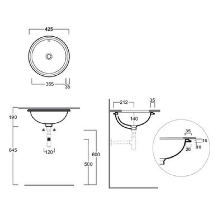 Керамическая раковина 43 см Simas Top-Lavabi S 54