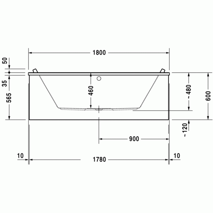 Starck ванна прямоугольная 180 см 700339000000000 в интернет-магазине «Estet Room»