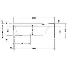 Esplanade ванна асимметричная 190 см 700282000000000 в интернет-магазине «Estet Room»